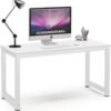 Modern 63 x 31.5 Inch Executive Office Desk - Large Computer Table for Home Office, Study, or Workstation - Spliced Desktop, White - Image 2