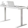 Electric Standing Desk, Height Adjustable, 55-Inch Ergonomic Sit-Stand Desk for Home Office with Memory Preset and Pencil Tray, White & Wood Finish - Image 5