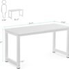 Modern 63 x 31.5 Inch Executive Office Desk - Large Computer Table for Home Office, Study, or Workstation - Spliced Desktop, White - Image 3