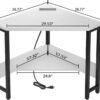 Small Corner Desk with Outlets – Compact Triangle Desk for Small Spaces, Computer Desk with USB Ports and Storage – Ideal for Home Office, Workstation, Living Room, Bedroom, White - Image 2