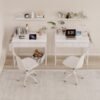 Compact White Desk with Drawers - 32 Inch Home Office Computer Desk with Fabric Storage Drawer and Bag, Study Writing Table for Small Spaces - Image 6