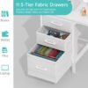 White Computer Desk with File Cabinet, 47 Inch Home Office Desk with Fabric Drawers for Compact Spaces, Modern Writing Table, White - Image 2