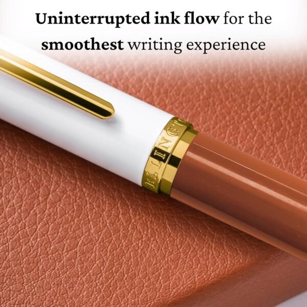 Luxurious Fountain Pen Set - Smooth Fine Nib for Elegant Writing - Includes Refillable Ink Converter, 3 Ink Cartridges [Black & Blue], Gift Box - Image 4